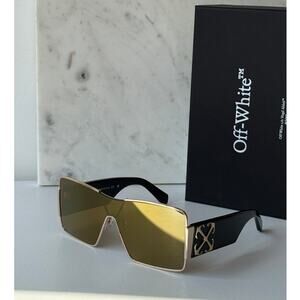NEW Off White Aspen Metal Unisex Sunglasses in Gold Mirror